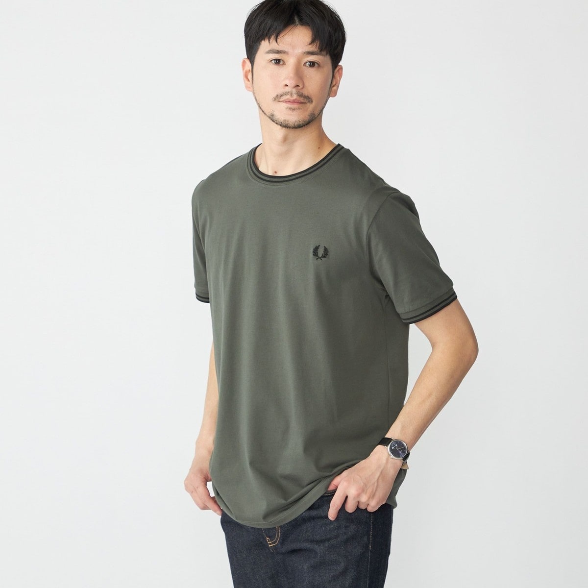 [�}���C]FRED PERRY: M1588 TWIN TIPPED T�V���c/�V�b�v�X�iSHIPS�j �_�[�N�I���[�u