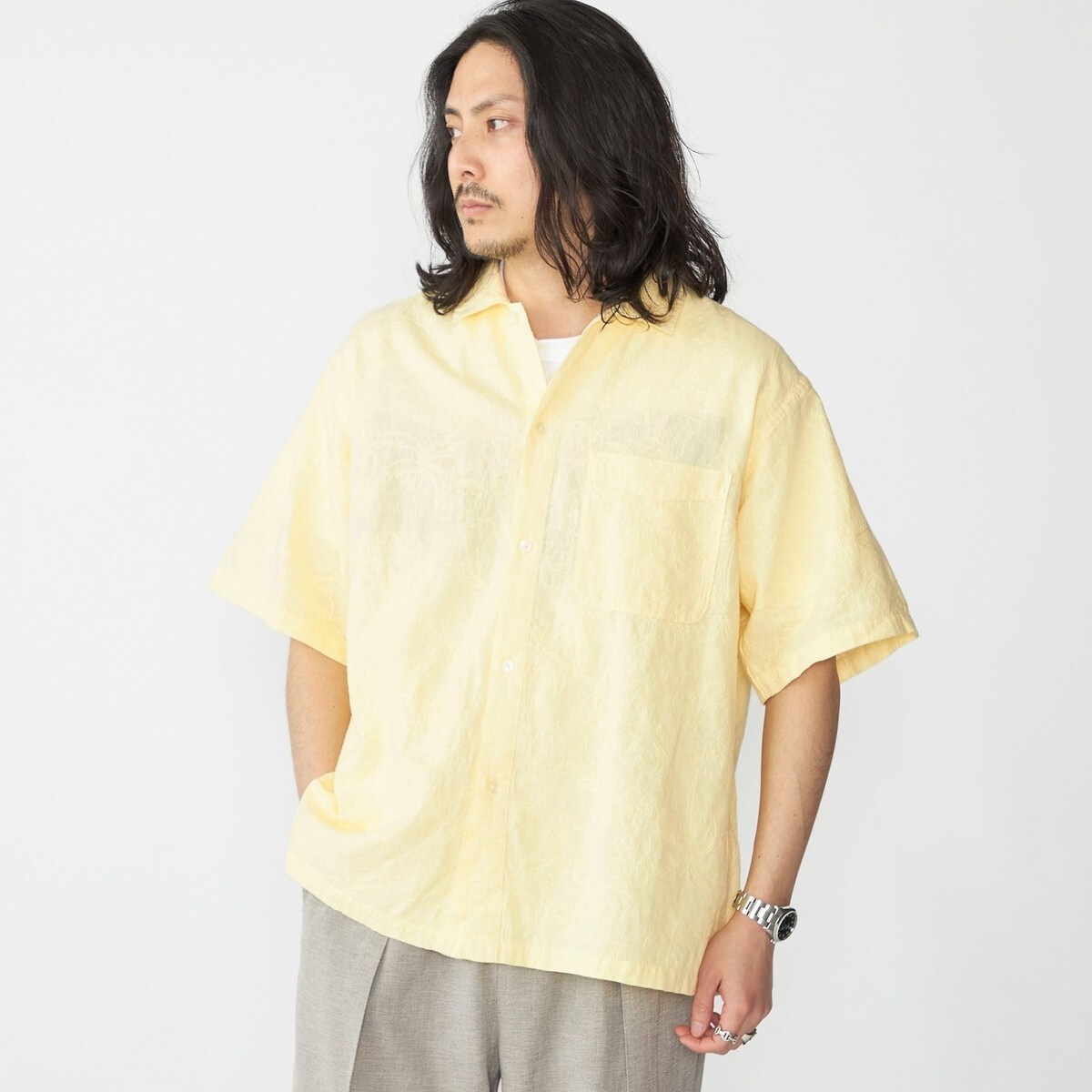 SHIPS: リネン パナマ ウィークエンド ショートスリーブ シャツ