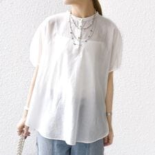 〈手洗い可能〉袖 ギャザー ドルマン ブラウス