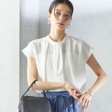 シップス(SHIPS)の〈手洗い可能〉タック タイ フレンチ スリーブ ブラウス