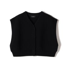 SHIPS Primary Navy Label:〈手洗い可能〉クロップド ニット ベスト