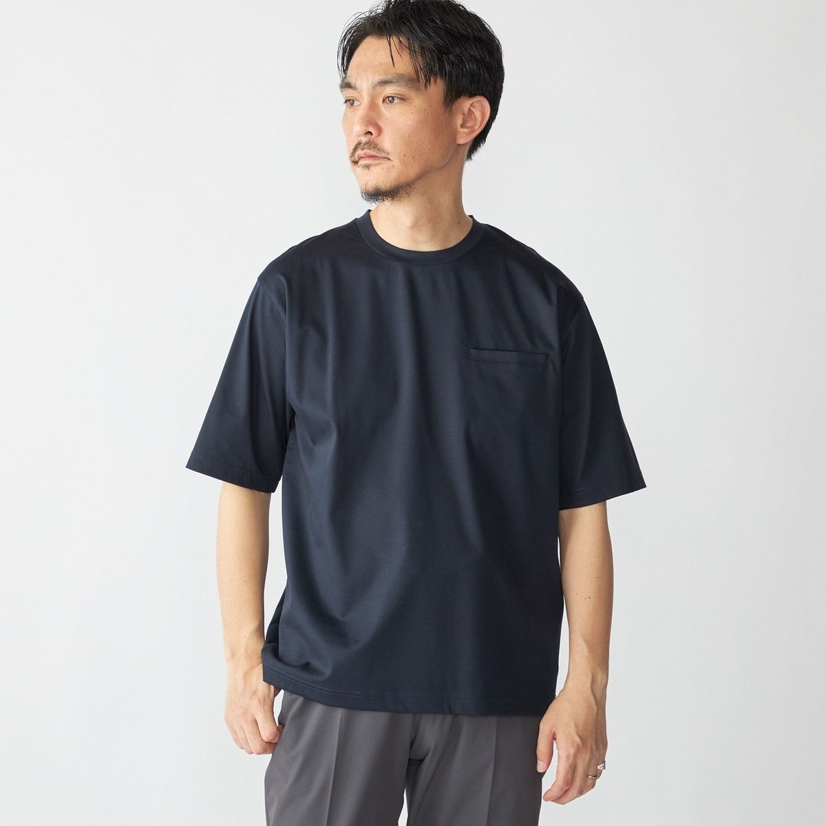 シルケットポンチ 同色ブロックパターンTシャツ | 接触冷感 シルケットポンチ 同色ブロックパターンTシャツ | 接触冷感