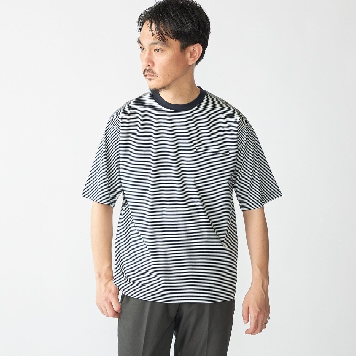 シルケットポンチ 同色ブロックパターンTシャツ | 接触冷感 シルケットポンチ 同色ブロックパターンTシャツ | 接触冷感