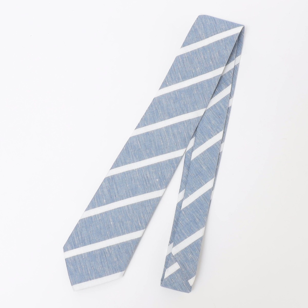 BREUER: リネン コットン メランジ ストライプ ネクタイ