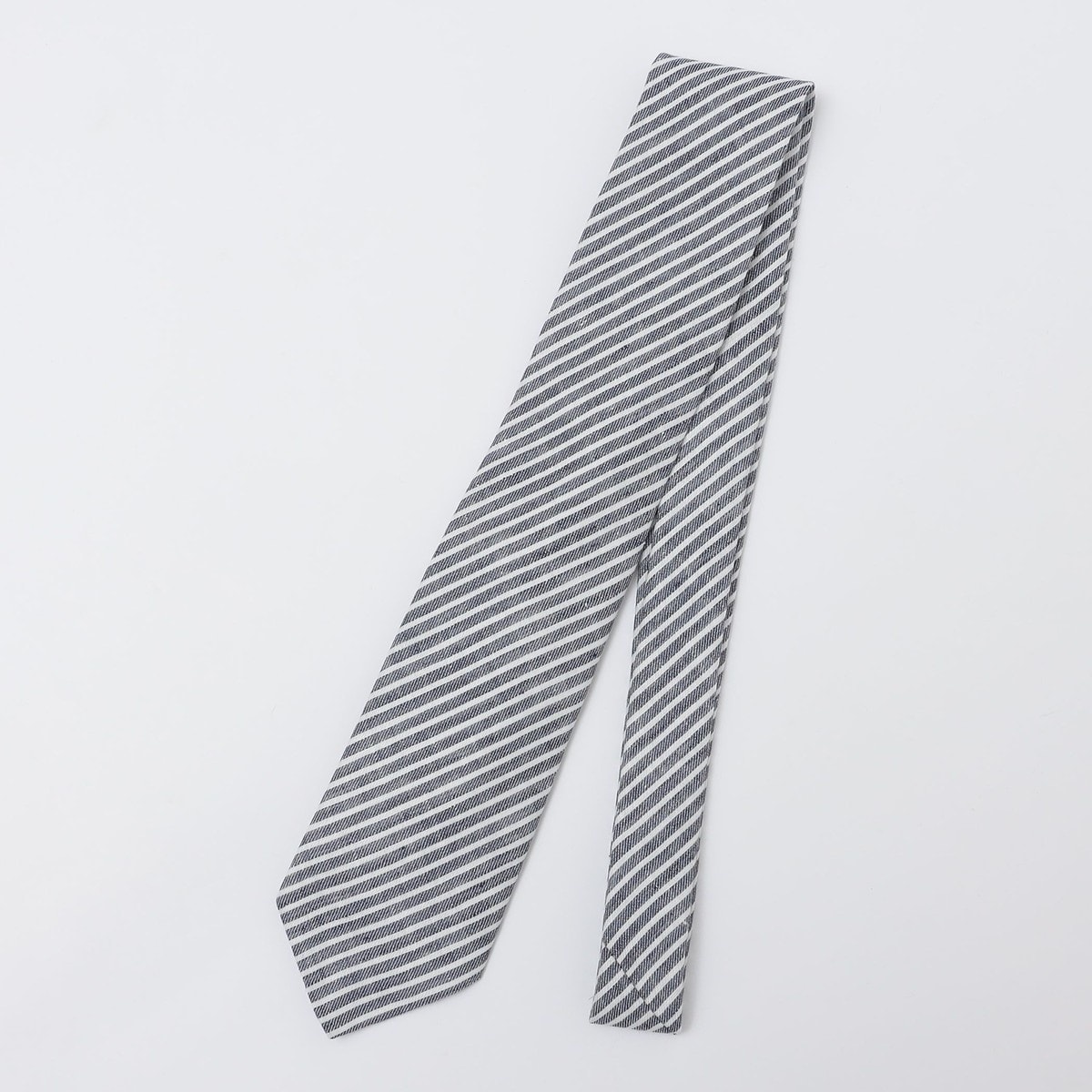 BREUER: リネン デニム ストライプ ネクタイ