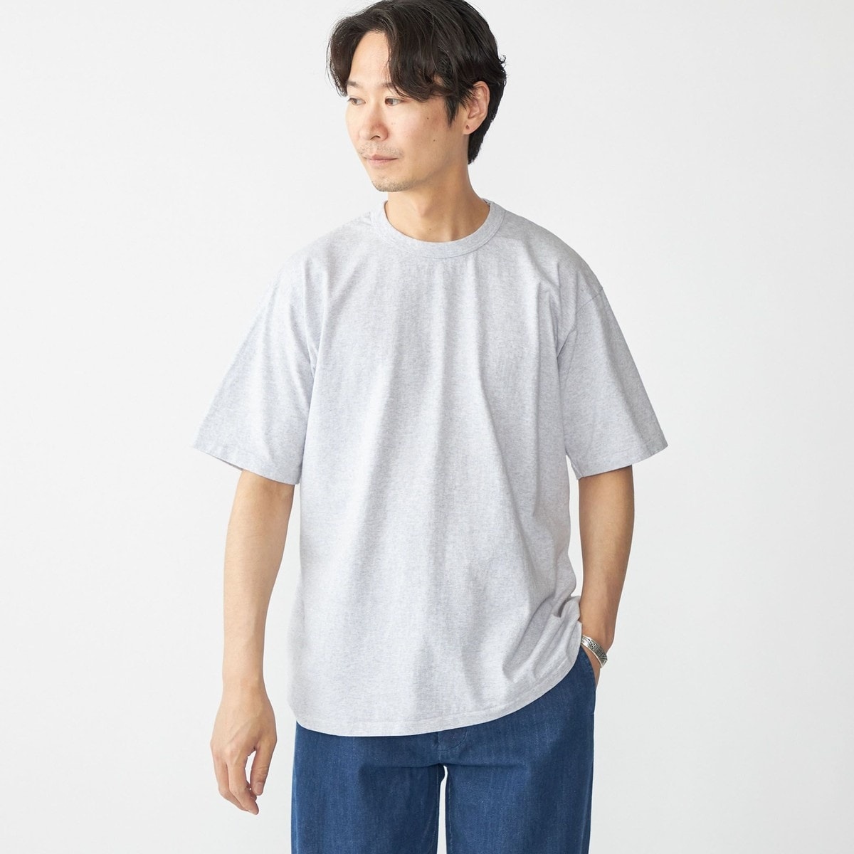 stanley blacker】スキッパーニットポロシャツ サックス