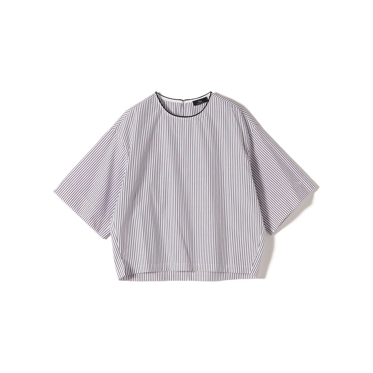 SHIPS Primary Navy Label:〈手洗い可能〉コットン ストライプ T 