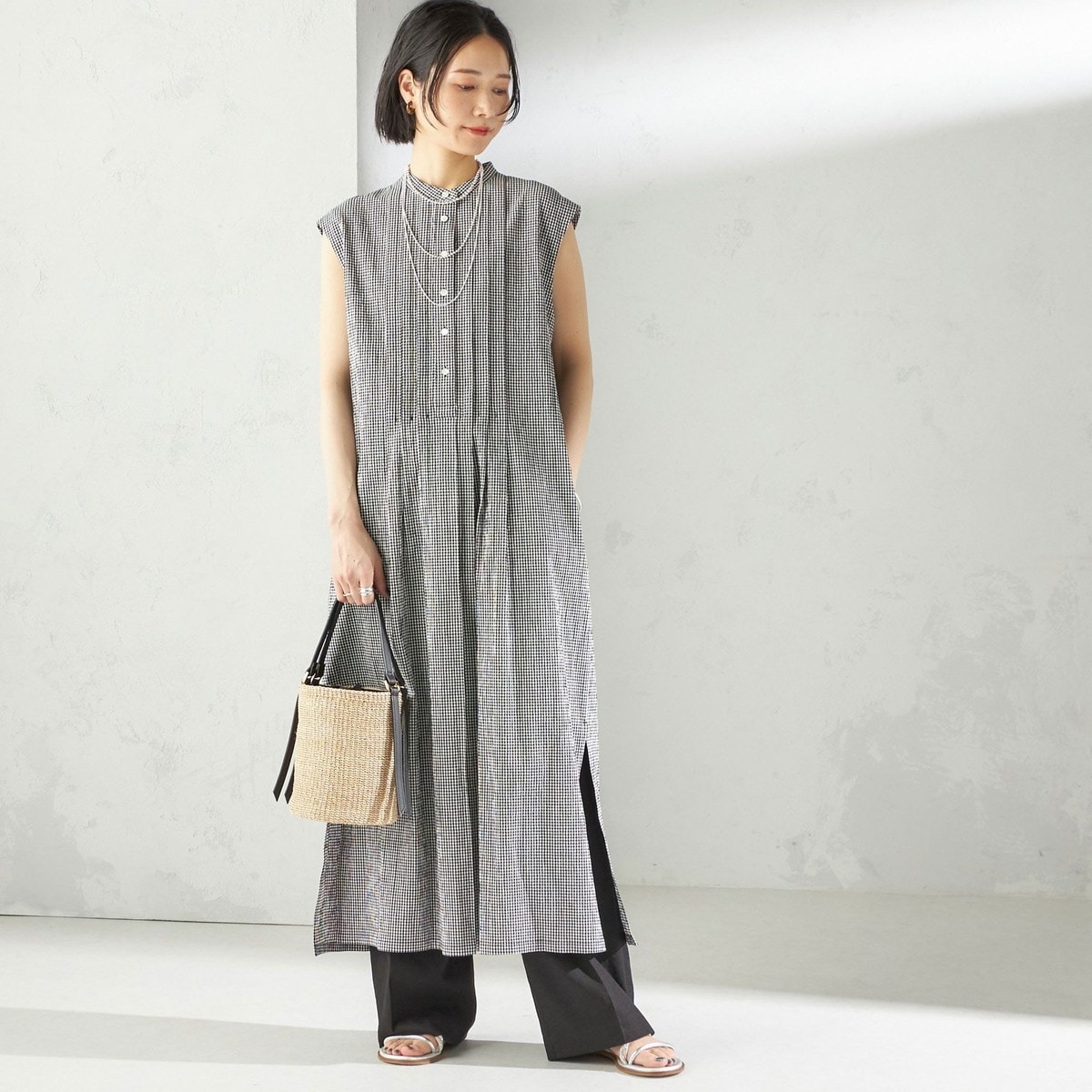 手洗い可能〉シルク混 シアー ノースリーブ ワンピース | シップス