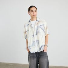 City Ambient Products: オープン カラー メッシュ プリント シャツ