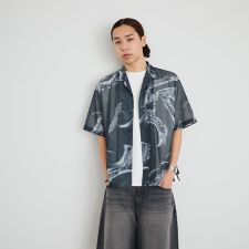 City Ambient Products: オープン カラー メッシュ プリント シャツ