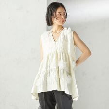 TORRAZZO DONNA:〈手洗い可能〉フラワー ティアード ブラウス