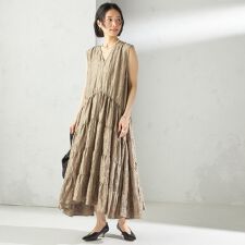 TORRAZZO DONNA:〈手洗い可能〉ティアード ノースリーブ ワンピース