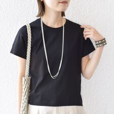 〈接触冷感 / UVカット〉コクーン フレンチ スリーブ プルオーバー