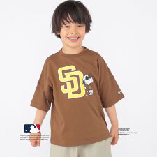 SHIPS KIDS:100～125cm / PEANUTS×MLB プリント Tシャツ