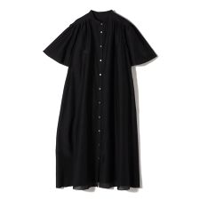 SHIPS Primary Navy Label:コットン シルク ギャザー ワンピース