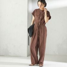 〈手洗い可能〉ダブル ポケット ミリタリー オールインワン