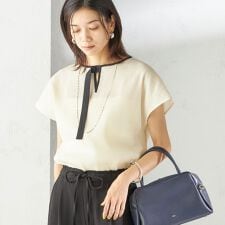 〈手洗い可能〉ウェーブ プリーツ 前後 2WAY ブラウス