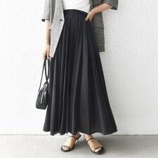 シップス(SHIPS)の〈手洗い可能〉ウエスト ゴム ボリューム フレア ロング スカート