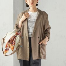 〈手洗い可能〉シアー シルク混 ジャケット