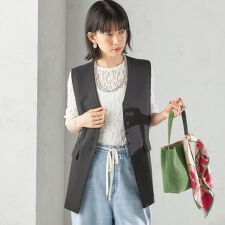 〈手洗い可能〉ハイカウント ダブルクロス ジレ