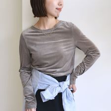 《予約》〈手洗い可能〉シアー トリコット  ポリエステル ベロア 前後2WAY ロングスリーブ