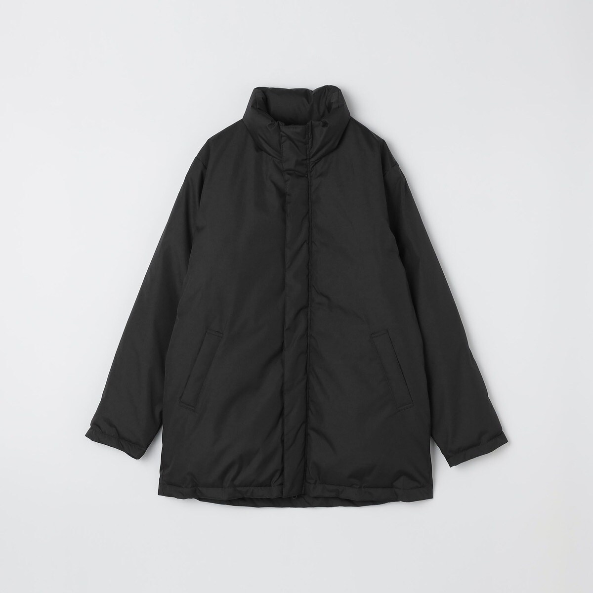 SHIPS×LIMONTA ダウンコート ロング ベルト付き 黒 S シップス