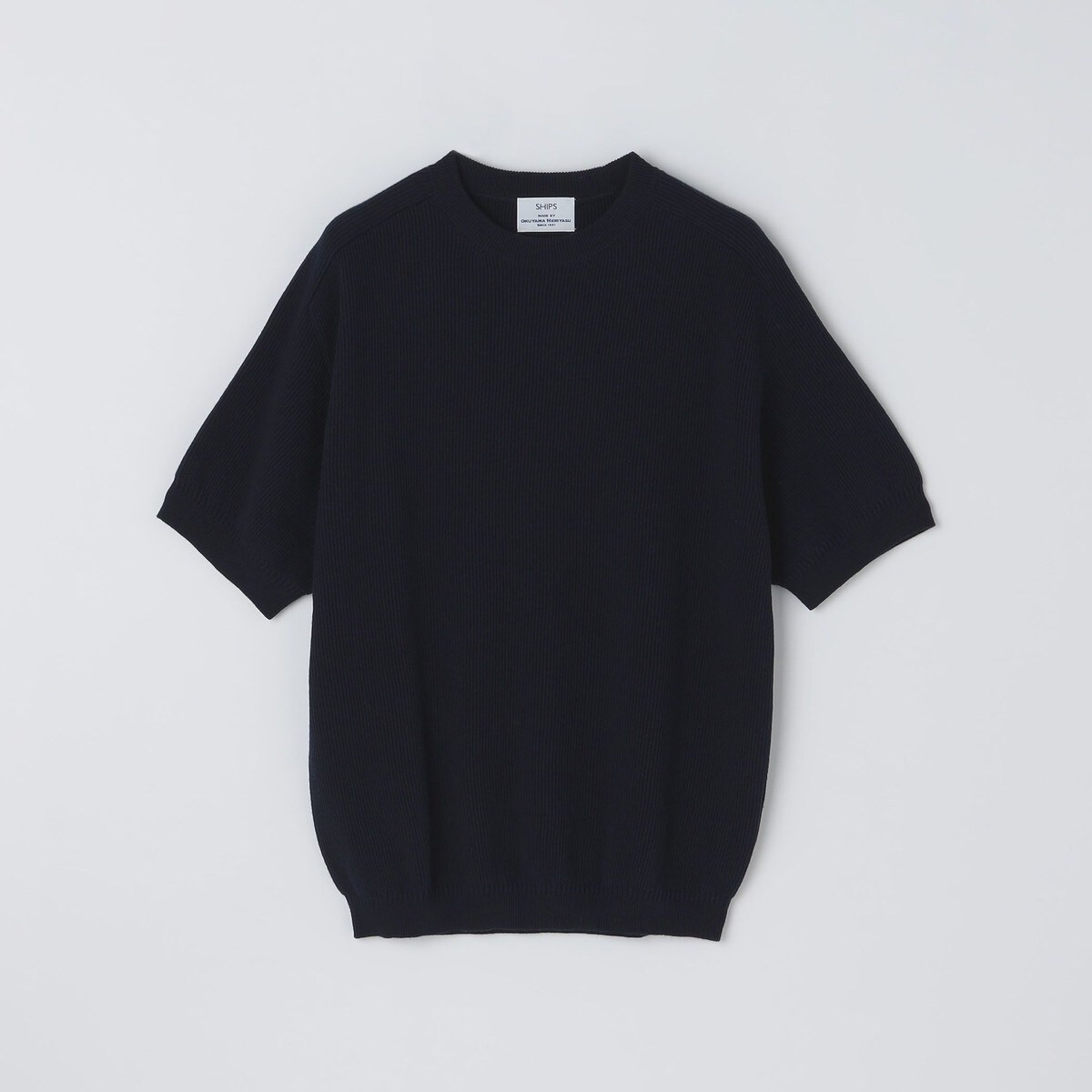 SHIPS: フェイク レイヤード ピケ クルーネック Tシャツ