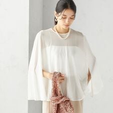 troisiemeCHACO:〈洗濯機可能〉シアー ケープ ブラウス