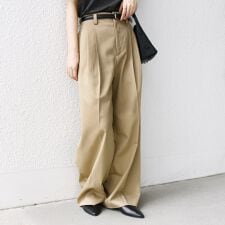 《予約》〈洗濯機可能〉ハイカウント ツイル 2タック ワイド パンツ