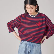 《予約》SHIPS NINE CASE:ボーダー 長袖 TEE