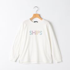 SHIPS KIDS:140～160cm/刺繍 ロゴ ロングスリーブ Tシャツ