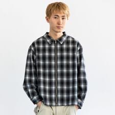City Ambient Products: オンブレ チェック シャツ ジップ アウター