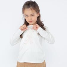 SHIPS KIDS:100～130cm / バレエシューズ デザイン 長袖 Tシャツ