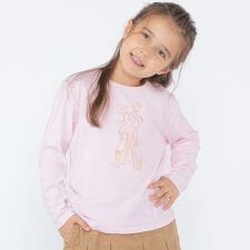SHIPS KIDS:100～130cm / バレエシューズ デザイン 長袖 Tシャツ