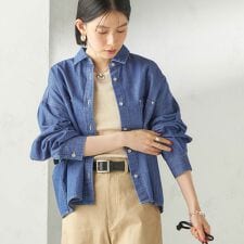 〈洗濯機可能〉ライトオンス デニム ショート シャツ