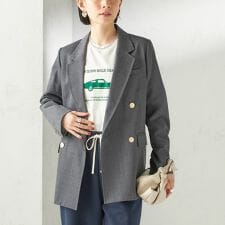 ウール ギャバジン ダブル ブレスト ジャケット