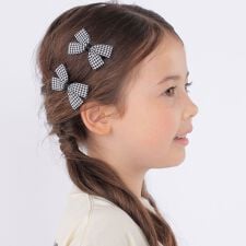 SHIPS KIDS: ギンガムチェック リボン ヘアピン セット
