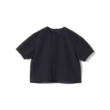 SHIPS Primary Navy Label:〈手洗い可能〉シアー ジャカード TEE ブラウス
