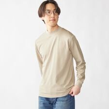 【WEB限定】SHIPS: ポンチ モックネック ロングスリーブ Tシャツ