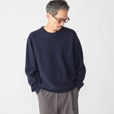 SHIPS:〈手洗い可能〉TEXBRID(R) コットン ウール ピケ クルーネック ニット