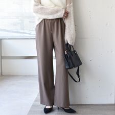 《予約》〈UVカット/防シワ加工〉梳毛調 ストレッチ ドロスト パンツ