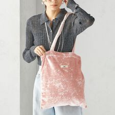 【SHIPS別注/PINK RIBBONチャリティー】Uhr: ポリエステル ベロア トート バッグ