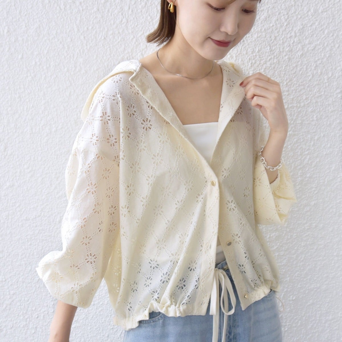 手洗い可能〉フラワー チュール 刺繍 シャツ | シップス(SHIPS