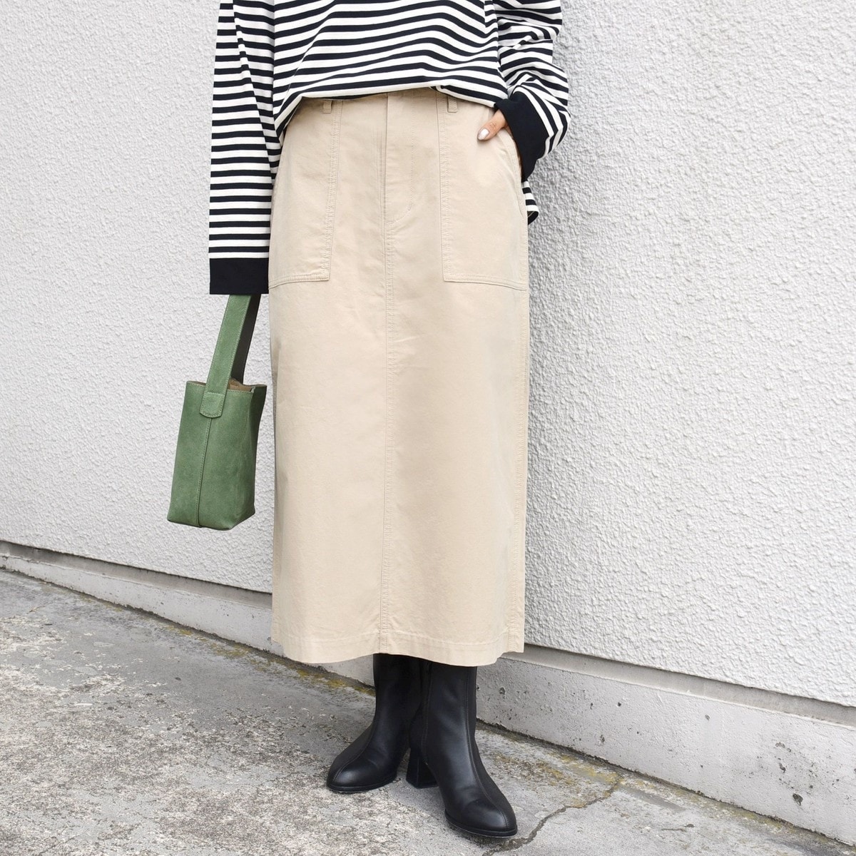 WEB＋一部店舗限定】ウォッシャブル / ダンボールフレアロングスカート