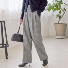 〈手洗い可能〉ウォッシャブル ウール タック パンツ