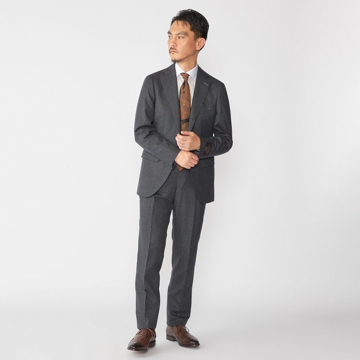 美品　LOROPIANA×SHIPSグレンチェック3Bスーツ　グレー×ブルー 美品 LOROPIANA×SHIPSグレンチェック3Bスーツ グレー×ブルー 【公式通販】