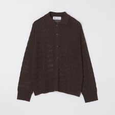 City Ambient Products:〈手洗い可能〉シアー ニット ポロ カーディガン