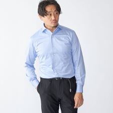 SHIPS: ジャージー サックス ソリッド ワンピースカラー シャツ