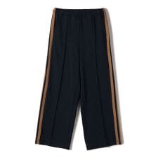 SHIPS Primary Navy Label:ピンタック ジャージー ライン パンツ