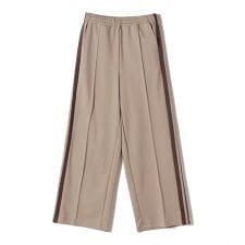 SHIPS Primary Navy Label:ピンタック ジャージー ライン パンツ